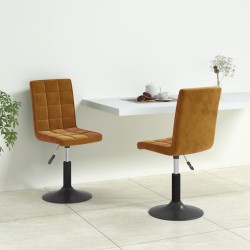 Chaises pivotantes à manger lot de 2 marron velours 