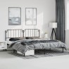 Cadre de lit métal sans matelas avec tête de lit noir 193x203cm 