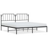 Cadre de lit métal sans matelas avec tête de lit noir 193x203cm 