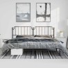 Cadre de lit métal sans matelas avec tête de lit noir 193x203cm 