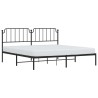 Cadre de lit métal sans matelas avec tête de lit noir 193x203cm 