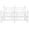 Cadre de lit métal sans matelas et pied de lit blanc 135x190 cm 