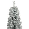 Sapin de Noël mince avec support et flocon de neige 300 cm PVC 