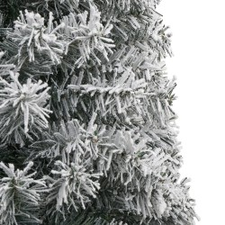Sapin de Noël mince avec support et flocon de neige 300 cm PVC 