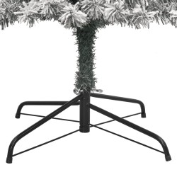 Sapin de Noël mince avec support et flocon de neige 300 cm PVC 
