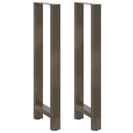Pieds de table de bar en acier naturel 2 pièces 40 x (110-111) cm Acier 