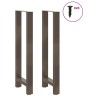 Pieds de table de bar en acier naturel 2 pièces 40 x (110-111) cm Acier 