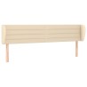 Tête de lit avec oreilles Crème 203x23x78/88 cm Tissu 