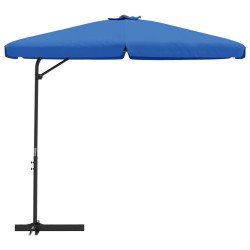 Parasol de jardin avec mât en acier 300 cm Bleu azuré 