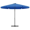 Parasol de jardin avec mât en acier 300 cm Bleu azuré 