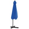 Parasol de jardin avec mât en acier 300 cm Bleu azuré 