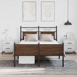 Cadre de lit sans matelas chêne marron 120x200 cm 