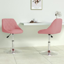Chaises pivotantes à manger lot de 2 Rose Velours 