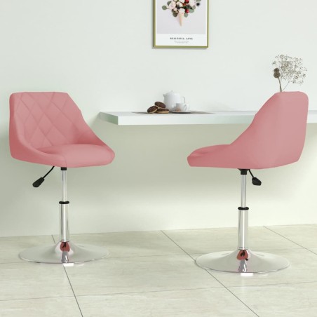 Chaises pivotantes à manger lot de 2 Rose Velours 