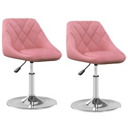 Chaises pivotantes à manger lot de 2 Rose Velours 