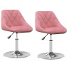 Chaises pivotantes à manger lot de 2 Rose Velours 