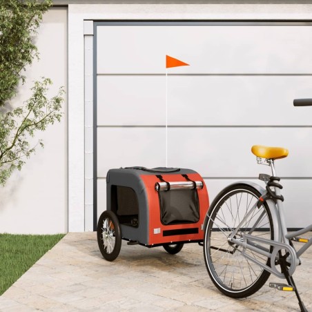 Remorque de vélo pour animaux de compagnie orange et gris 