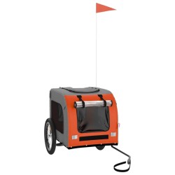 Remorque de vélo pour animaux de compagnie orange et gris 