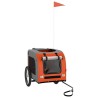 Remorque de vélo pour animaux de compagnie orange et gris 