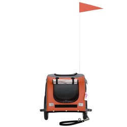 Remorque de vélo pour animaux de compagnie orange et gris 