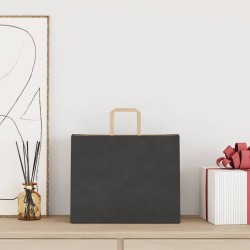 Sacs en papier 250 pcs avec poignées noir 32x22x24 cm 