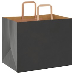 Sacs en papier 250 pcs avec poignées noir 32x22x24 cm 