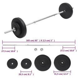 Ensemble d'haltères avec plaques 30 kg 
