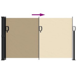 Auvent latéral rétractable beige 120x500 cm 
