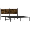 Cadre de lit en métal sans matelas chêne fumé 137x190 cm 