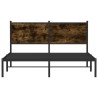 Cadre de lit en métal sans matelas chêne fumé 137x190 cm 