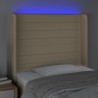 Tête de lit à LED Crème 83x16x118/128 cm Tissu 