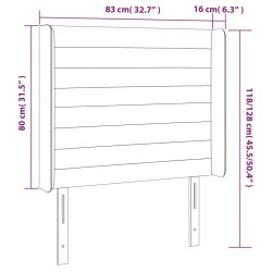 Tête de lit à LED Crème 83x16x118/128 cm Tissu 