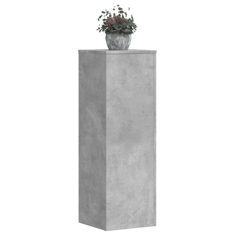 Supports pour plantes 2 pcs gris béton bois d'ingénierie 