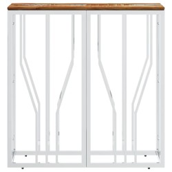 Table console argenté acier inoxydable/bois massif récupération 