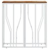 Table console argenté acier inoxydable/bois massif récupération 