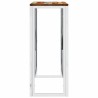 Table console argenté acier inoxydable/bois massif récupération 
