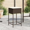 Tabourets de bar jardin coussins lot de 2 marron résine tressée 