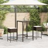 Tabourets de bar jardin coussins lot de 2 marron résine tressée 