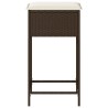 Tabourets de bar jardin coussins lot de 2 marron résine tressée 