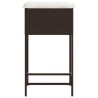 Tabourets de bar jardin coussins lot de 2 marron résine tressée 