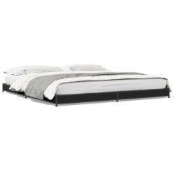 Cadre de lit sans matelas noir 200x200 cm 