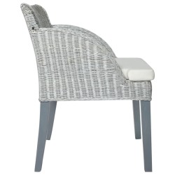 Chaise à manger avec coussin Gris Rotin naturel 