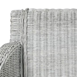 Chaise à manger avec coussin Gris Rotin naturel 