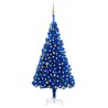 Arbre de Noël artificiel pré-éclairé et boules bleu 210 cm PVC 