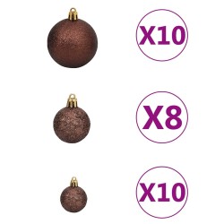 Arbre de Noël artificiel pré-éclairé et boules bleu 210 cm PVC 