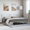Cadre de lit métal sans matelas et tête de lit blanc 193x203 cm 