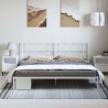 Cadre de lit métal sans matelas et tête de lit blanc 193x203 cm 