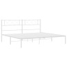 Cadre de lit métal sans matelas et tête de lit blanc 193x203 cm 
