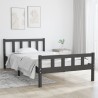 Cadre de lit sans matelas gris bois massif 100x200 cm 