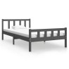 Cadre de lit sans matelas gris bois massif 100x200 cm 